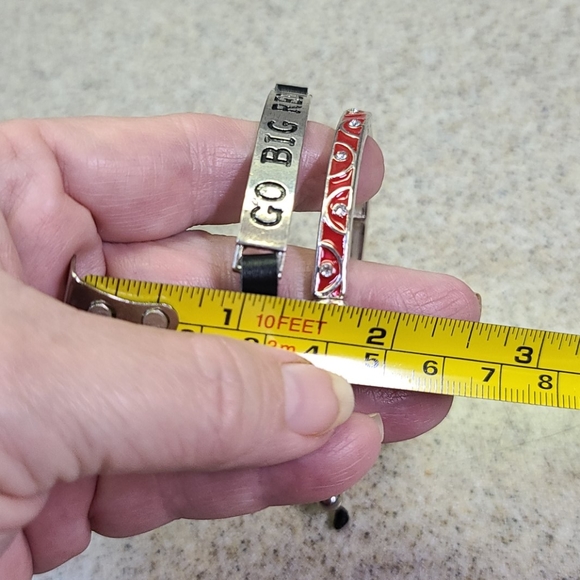Go BIG RED 2 Bracelets.  1 Red/ 1 Leather - Picture 7 of 8